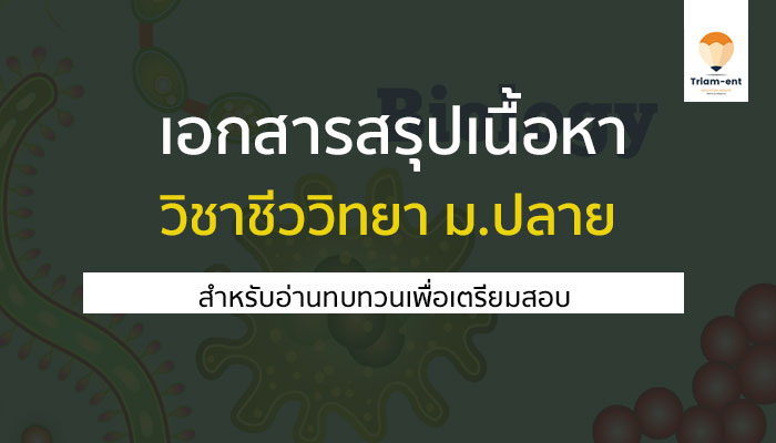 เอกสารสรุป เนื้อหา สำหรับเตรียมสอบ วิชาชีววิทยา ม.ปลาย