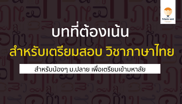 วิชาภษาไทย บทเรียน