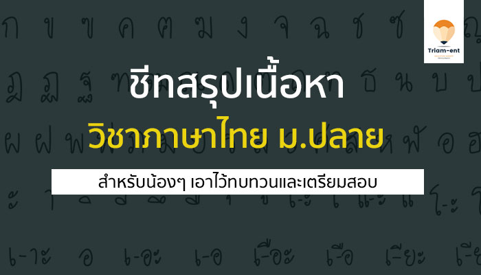 วิชาภาษาไทย ชีท