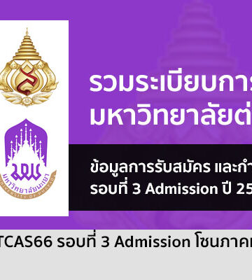 ระเบียบการรับสมัคร Admission 66 ภาคเหนือ